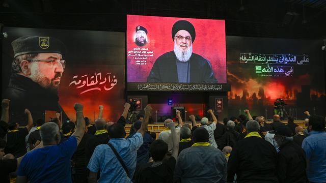 Le chef du Hezbollah Hassan Nasrallah reste ambigu sur les hostilités à venir. [Keystone. - WAEL HAMZEH / EPA]