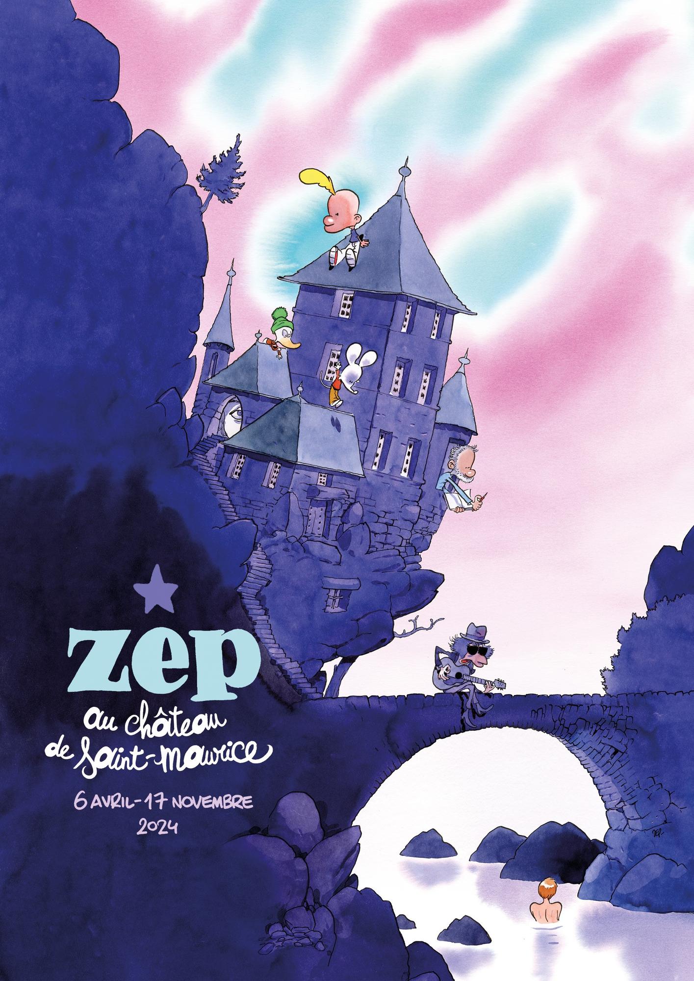 L'affiche de l'exposition "Zep au château de Saint-Maurice". [Château de Saint-Maurice]