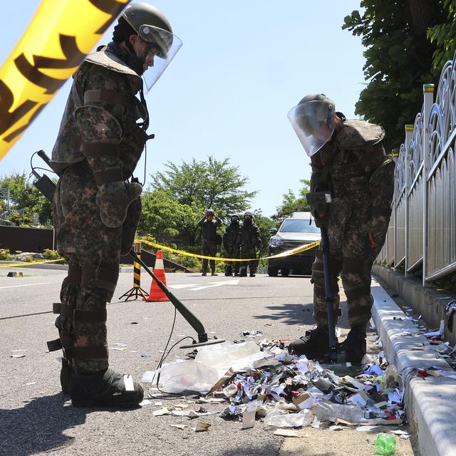 La Corée du Nord a envoyé 600 ballons d'immondices en Corée du Sud. [KEYSTONE]