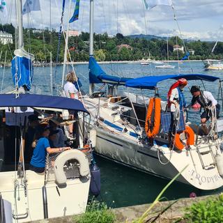 Les bateaux engagés dans le projet "Léman hope". [RTS - Emilien Verdon]