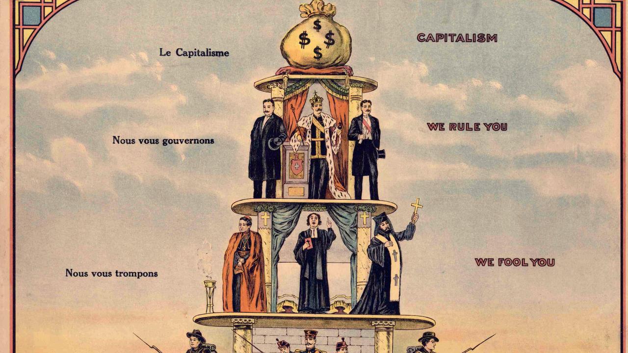 La "Pyramide du Système Capitaliste" de Nedeljkovich, Brashich, and Kuharich (1911). [Domaine public.]