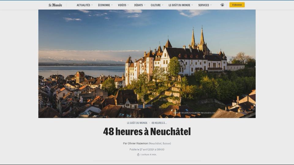 Les médias français vantent les mérites de Neuchâtel, une opération pilotée par Suisse Tourisme. [RTS]