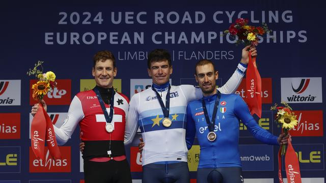 Stefan Küng a ajouté un nouveau podium européen à son palmarès. [Keystone - Omar Havana]