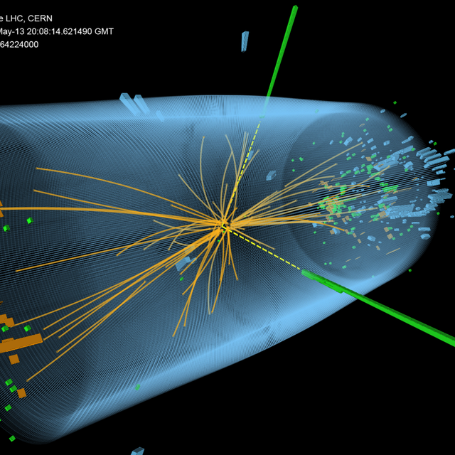 Représentation de la désintégration du boson de Higgs SM en une paire de photons. [©2012 CERN]