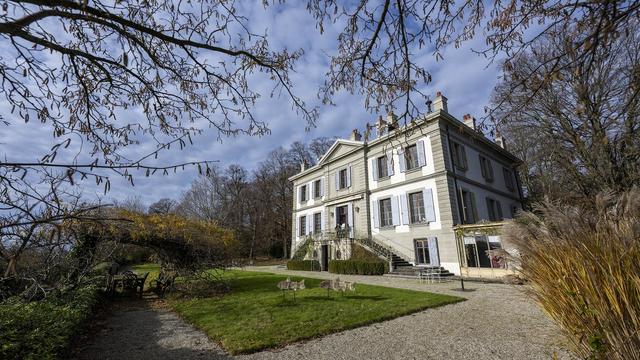 Une vue d'ensemble de la villa du bédéiste ZEP, qui va être achetée par le canton de Genève. [KEYSTONE - Martial Trezzini]