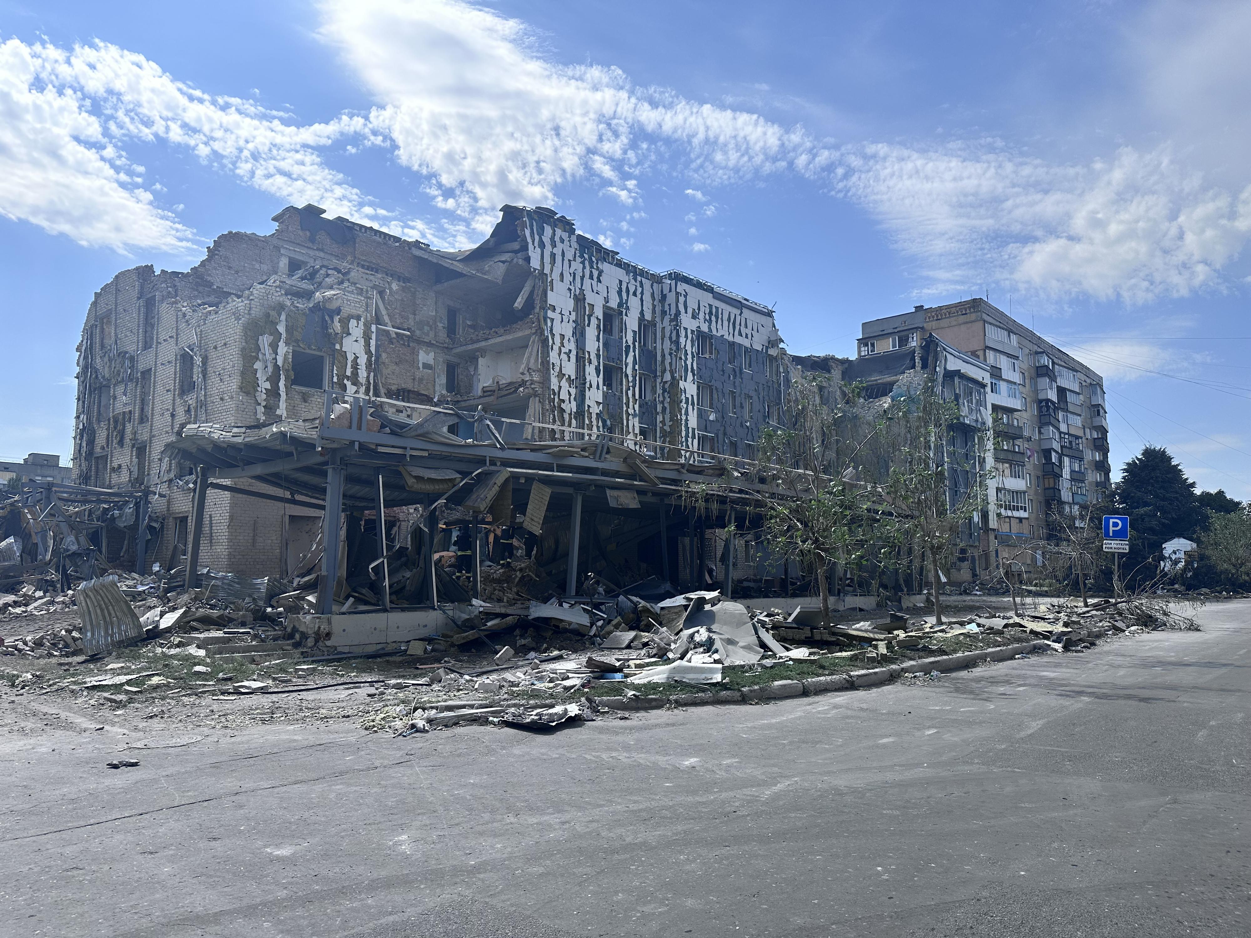 Un bâtiment endommagé de Pokrovsk, en Ukraine. [RTS - Maurine Mercier]