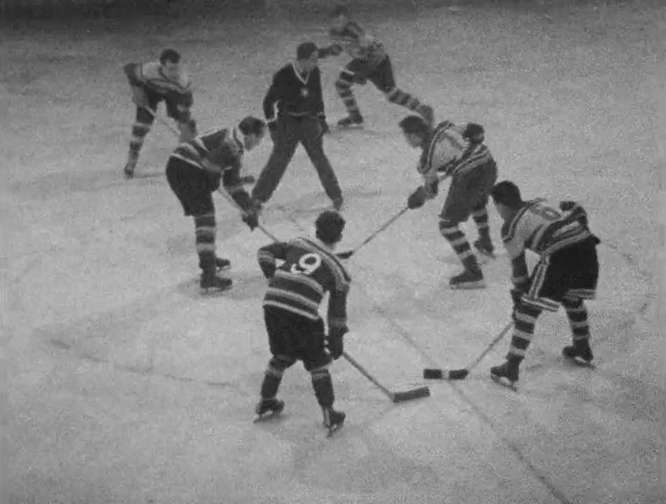 1954, match entre Servette HC et UGS au Pavillon des sport de Genève [RTS - Capture d'écran]