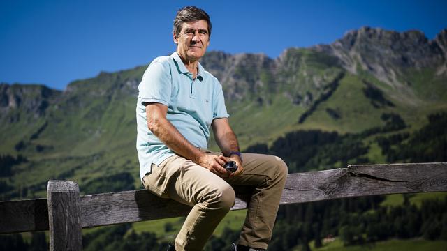 Benoît Aymon, photographié dans le cadre du  Festival international du film alpin des Diablerets en 2020. [KEYSTONE - JEAN-CHRISTOPHE BOTT]