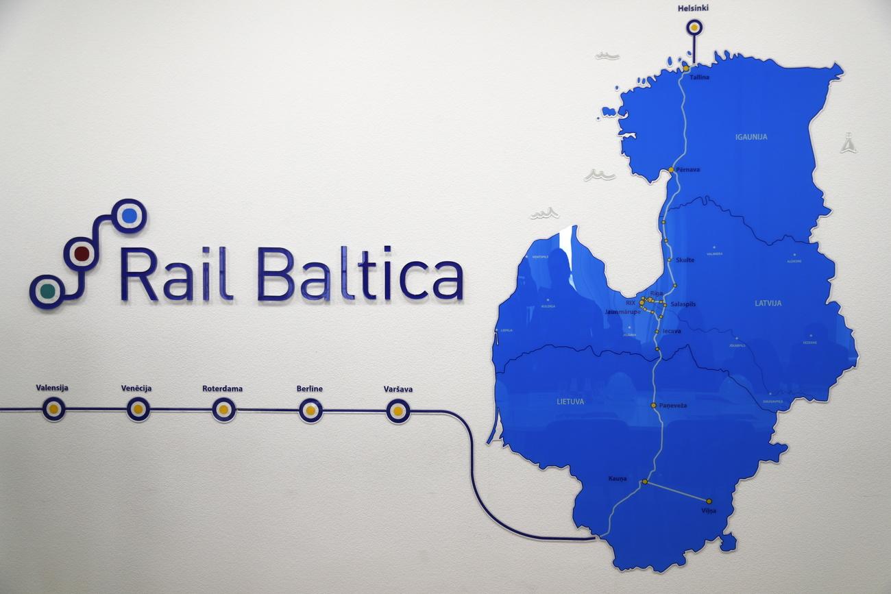 Rail Baltica prévoit de relier la Lituanie, la Lettonie et l'Estonie au reste de l'Union européenne. [Keystone - Toms Kalnins - EPA]