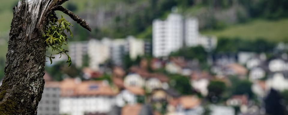 Un an après la tempête, La-Chaux-de-Fonds se rétablit. [Keystone - Jean-Christophe Bott]