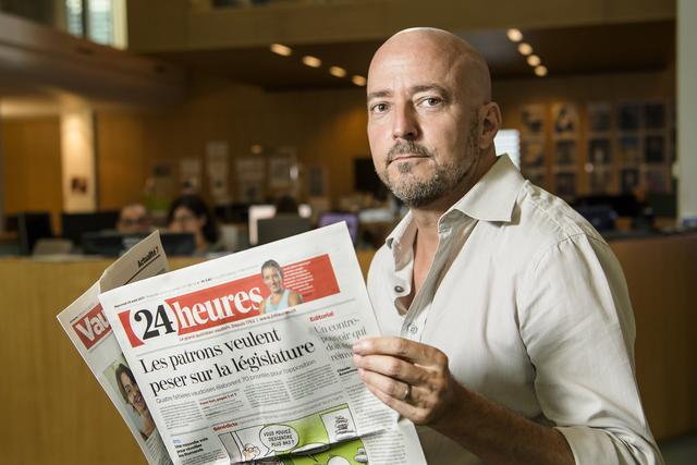 Claude Ansermoz a passé près de 20 ans au quotidien 24 heures, donc sept en tant que rédacteur en chef. [KEYSTONE - JEAN-CHRISTOPHE BOTT]