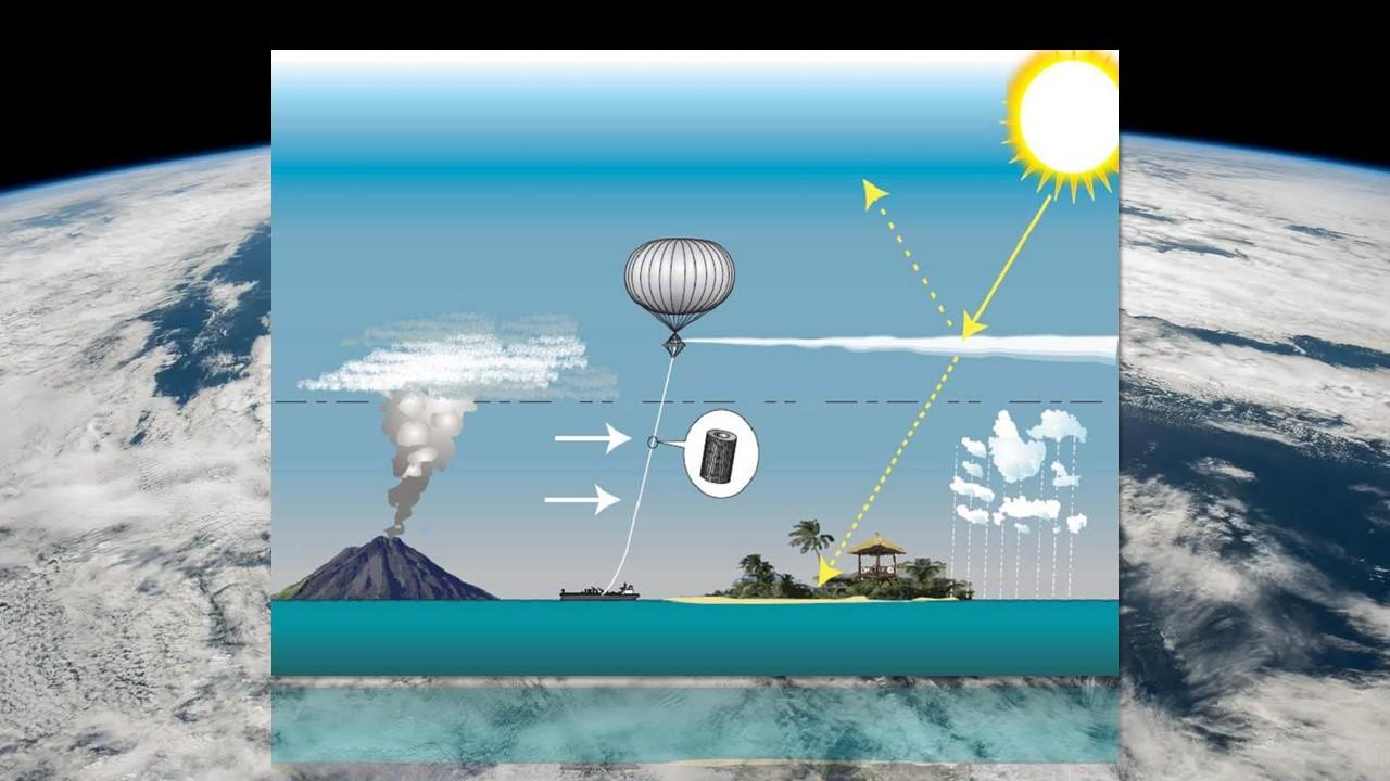 A l'instar des volcans, des ballons ou des avions pourraient injecter des aérosols dans la stratosphère. [NASA/Wikipedia]