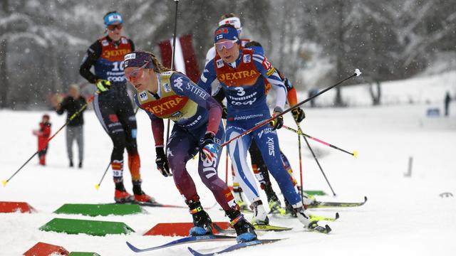 Jessie Diggins mène toujours le Tour de ski après le 15 km de Val di Fiemme. [Alessandro Trovati]