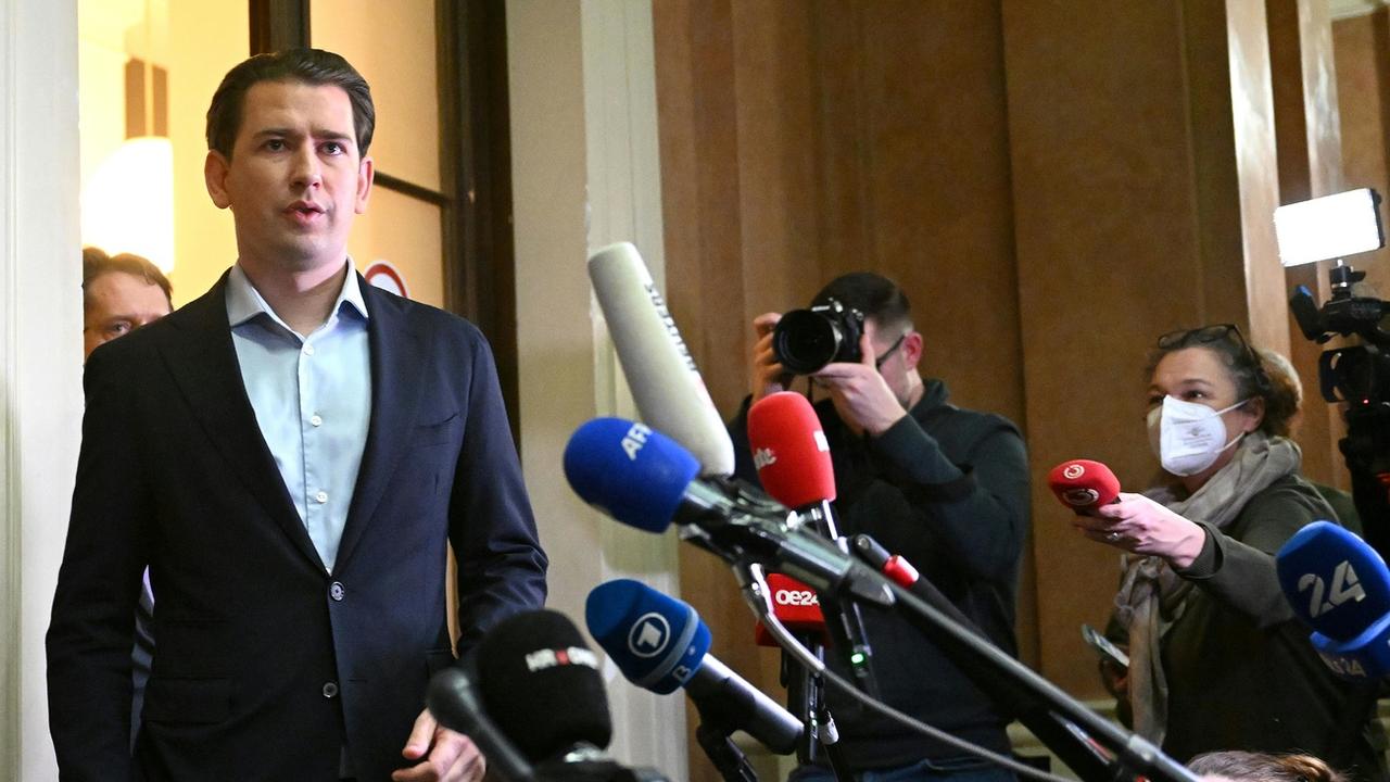 L'ancien chancelier autrichien Sebastian Kurz a été condamné le 23 février 2024 à huit mois de prison avec sursis pour faux témoignage. [Keystone - APA/HELMUT FOHRINGER]