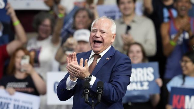 Tim Walz, 60 ans, a été choisi comme colistier par Kamala Harris au début du mois d'août. [AP Photo - Bonnie Ryan]