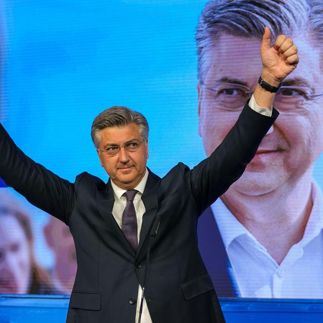 Le parti du premier ministre sortant Andrej Plenkovic arrive en tête des élections législatives en Croatie selon des résultats partiels. [Darko Vojinovic]