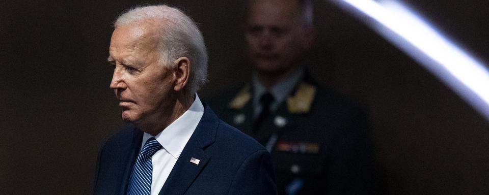 Tous les faits et gestes de Joe Biden sont scrutés cette semaine au sommet de l'OTAN organisé à Washington. [KEYSTONE - JACQUELYN MARTIN]