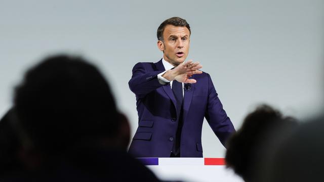 Le président Emmanuel Macron lors de sa conférence de presse du 12 juin à Paris. [Keystone/EPA - Teresa Suarez]