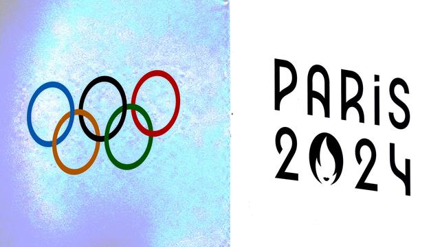 Emblème des JO au village olympique de Paris. [AFP - Emmanuel Dunand]