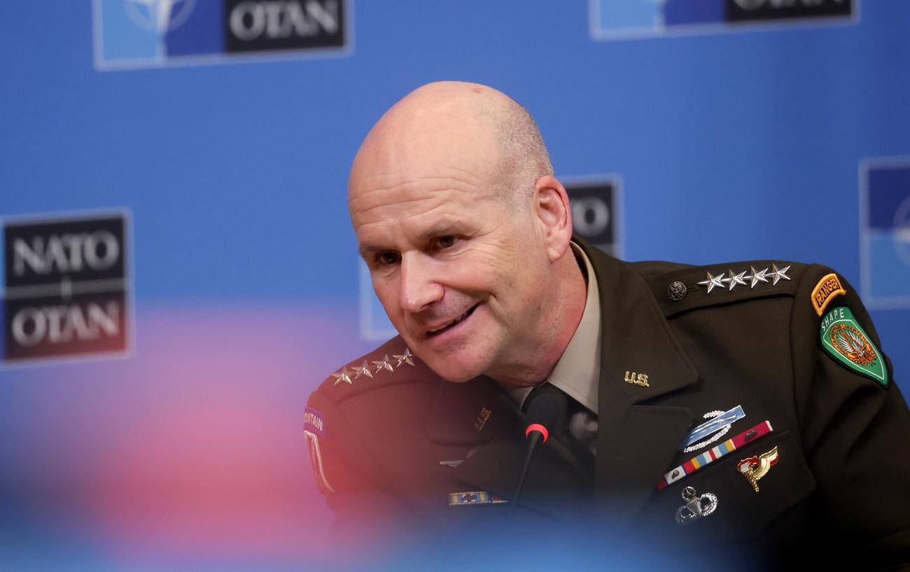 Le général américain Christopher Cavoli, commandant suprême des forces alliées en Europe (Saceur), le 18 janvier 2024. [Keystone - Olivier Hoslet/EPA]
