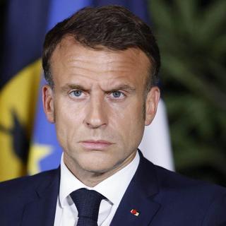 E.Macron annonce la dissolution de l'Assemblée nationale après la victoire de l'extrême droite. [Keystone]