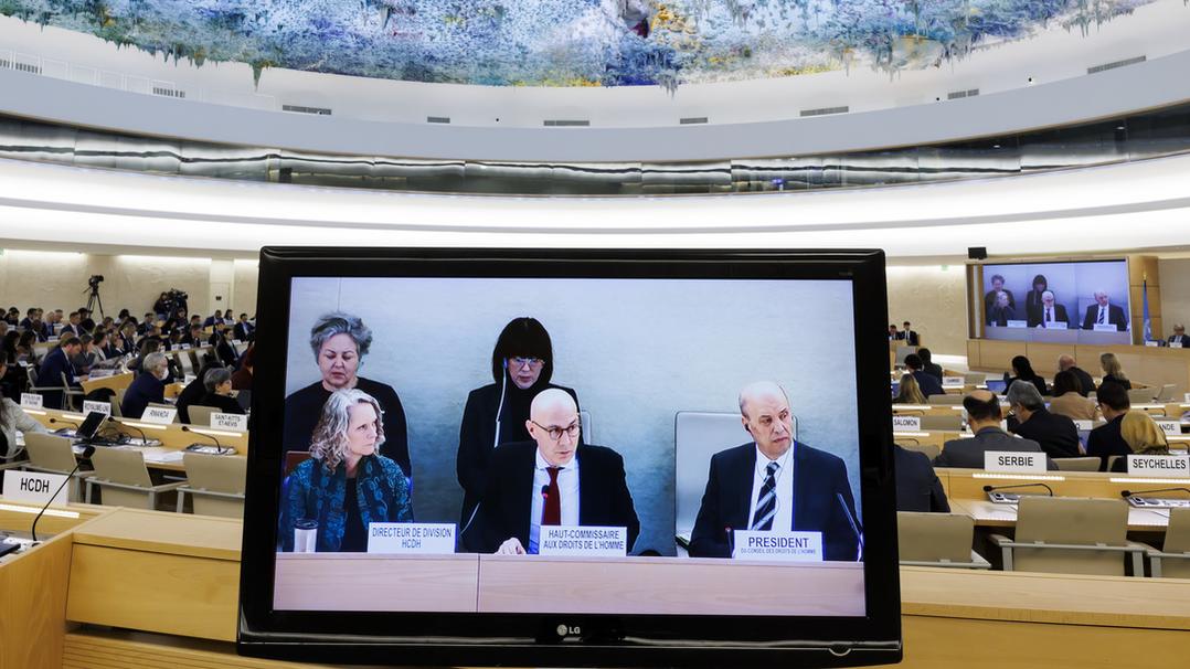 Le Haut-Commissaire de l'ONU aux droits de l'homme Volker Türk s'est exprimé devant le Conseil des droits de l'Homme à Genève. Il a critiqué la notion de "grand remplacement". [Keystone - Salvatore Di Nolfi]