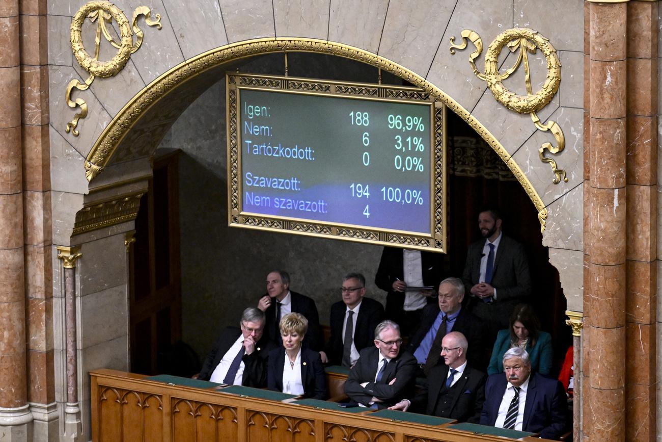 La candidature de Stockholm a été approuvée à une écrasante majorité par les députés (188 sur 199). [KEYSTONE - DENES ERDOS]