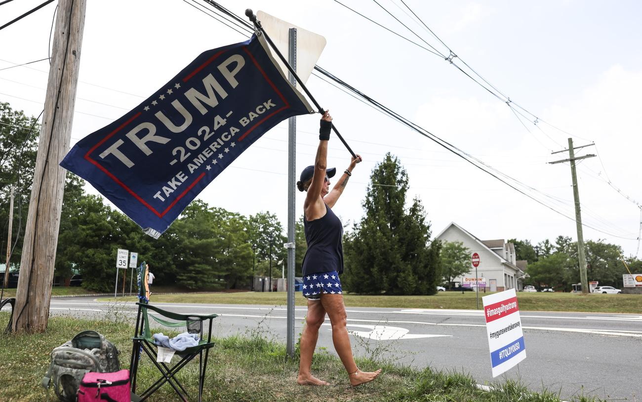 Une supportrice de Donald Trump à Milwaukee. [KEYSTONE - SARAH YENESEL]