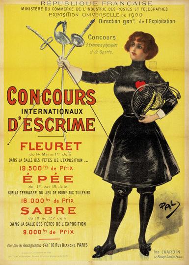 Un des posters édités à l'occasion des JO de Paris de 1900. Il est présenté par le CIO comme le poster officiel de ces Olympiades. [Public Domain - Jean de Paleologue (1855-1942)]