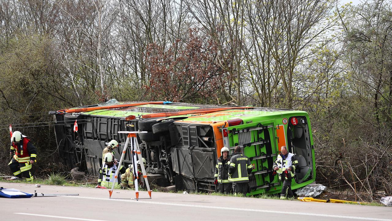 L'accident s'est produit sur l'A9 près de Leipzig, dans le Land de Saxe. [Keystone - DPA/Jan Woitas)]