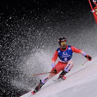 Loïc Meillard a su dompter la neige autrichienne de Schladming pour signer le second temps à seulement 0'10 de Manuel Feller. [Christian Bruna]