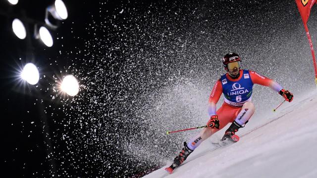 Loïc Meillard a su dompter la neige autrichienne de Schladming pour signer le second temps à seulement 0'10 de Manuel Feller. [Christian Bruna]