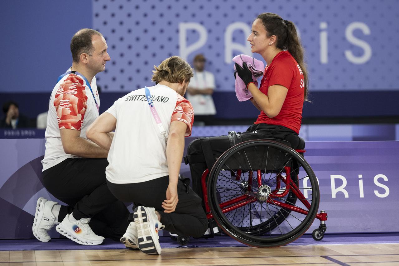 L'entraîneur national Marc Lutz: "Ilaria a été incroyable". [KEYSTONE - ENNIO LEANZA]