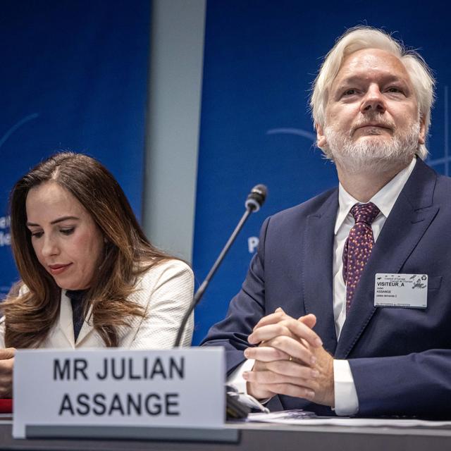 "J'ai plaidé coupable d'avoir fait du journalisme", affirme Julian Assange. [KEYSTONE - CHRISTOPHE PETIT TESSON]