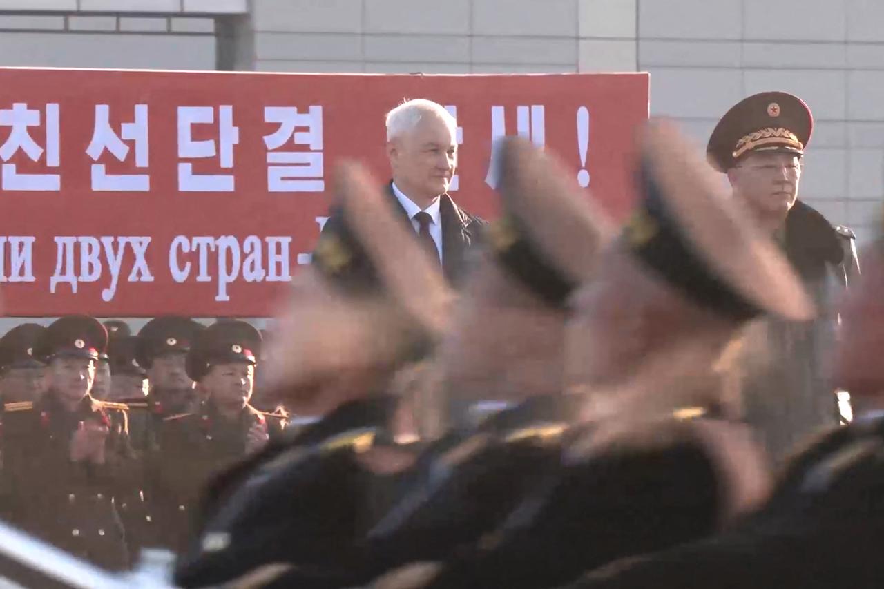 Le ministre de la Défense russe Andrei Belousov en visite à Pyongyang, le 29 novembre 2024. [AFP - HANDOUT]