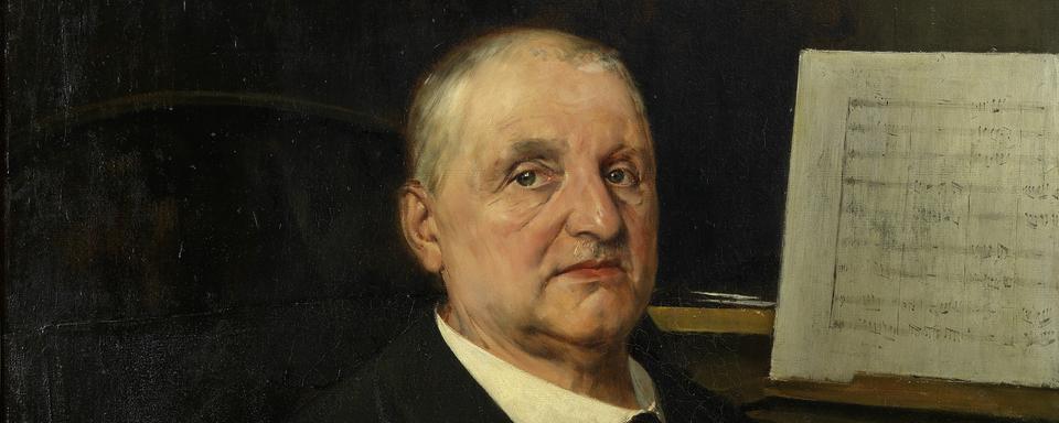 Le compositeur autrichien Anton Bruckner. Huile sur toile de Ferry Bératon (1889). Trouvée sur Wikipedia. Domaine Public. [DP]