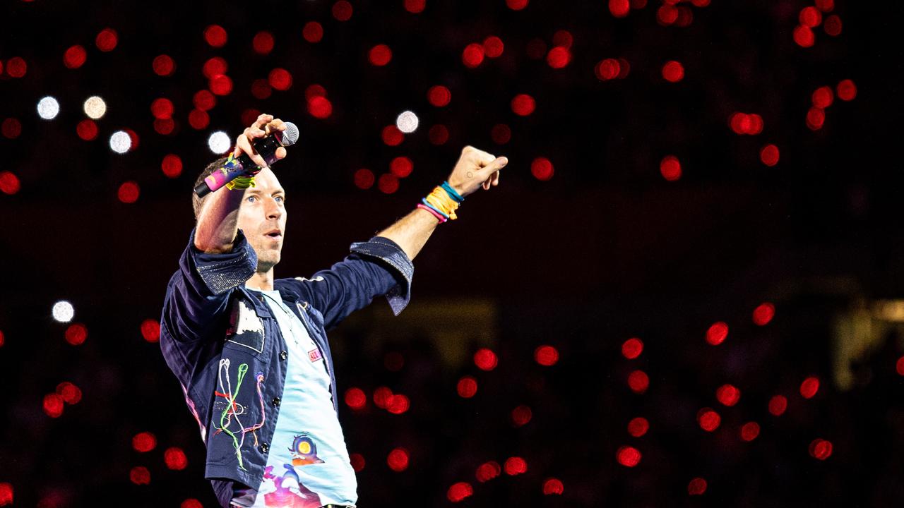 Le chanteur du groupe pop Coldplay en concert à Vienne. [Keystone/APA - Tobias Steinmaurer]