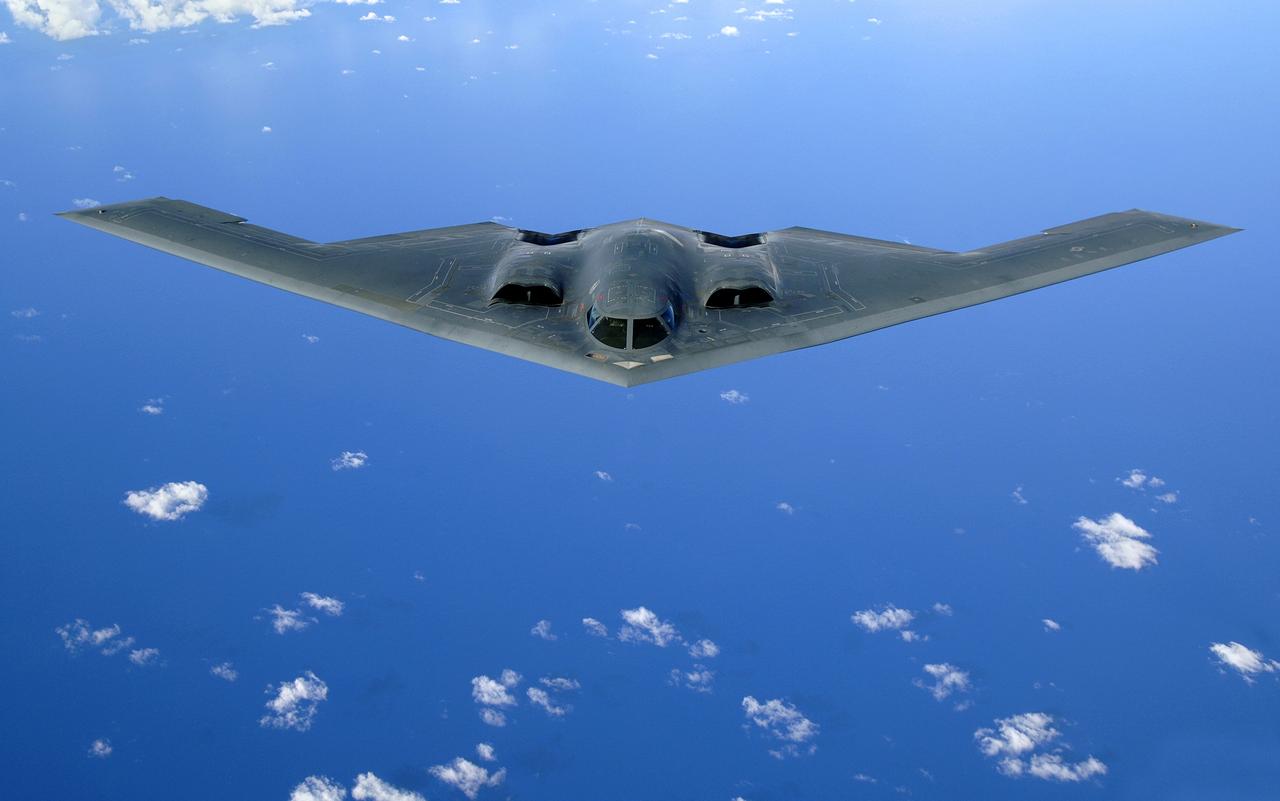 Un bombardier furtif B-2 de l'armée de l'air américaine (image d'illustration). [KEYSTONE - SSGT BENNIE J. DAVIS III]