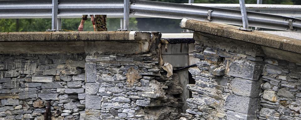 Les intempéries dans le Val Maggia ont causé de nombreux dégâts dimanche. [Keystone]