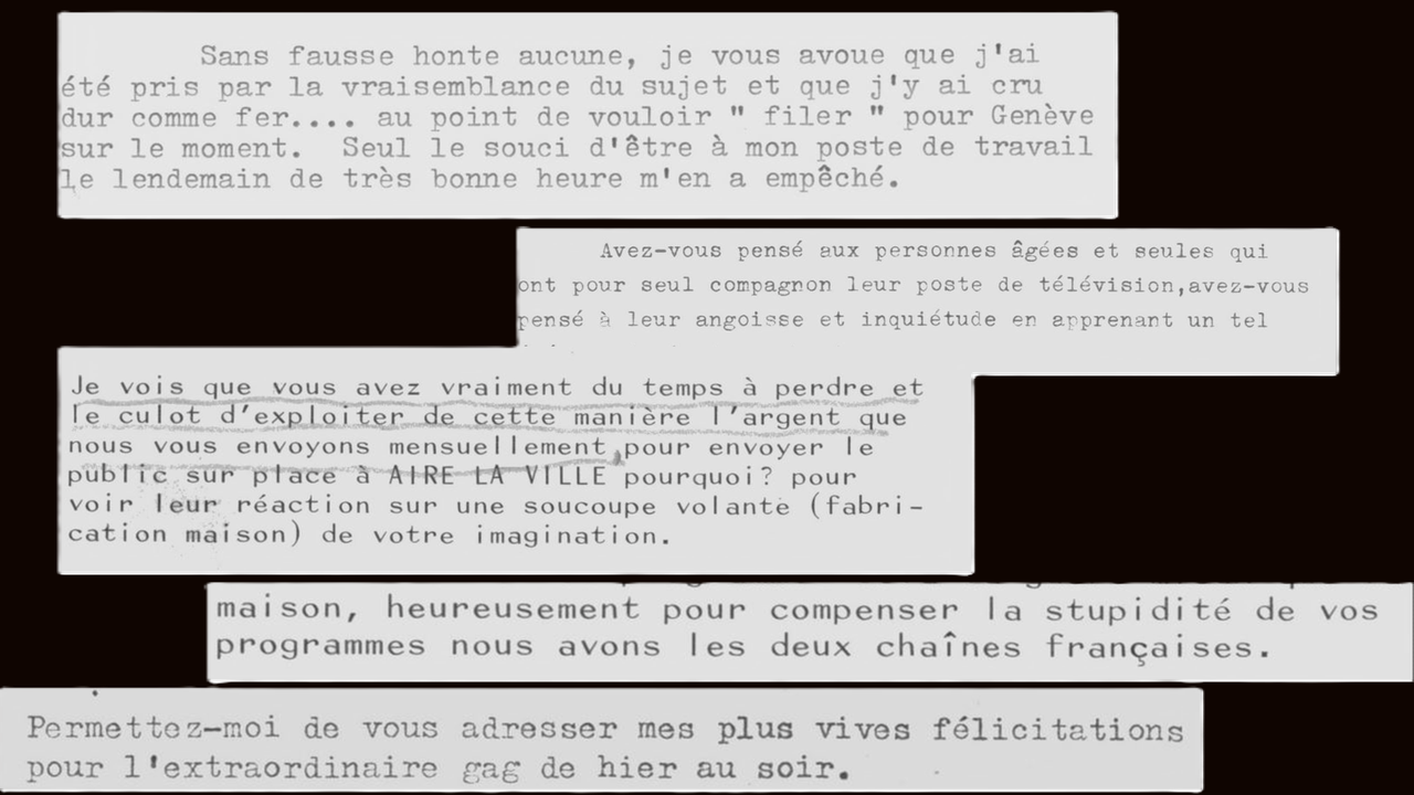 Courrier des téléspectateurs après le canular [RTS]