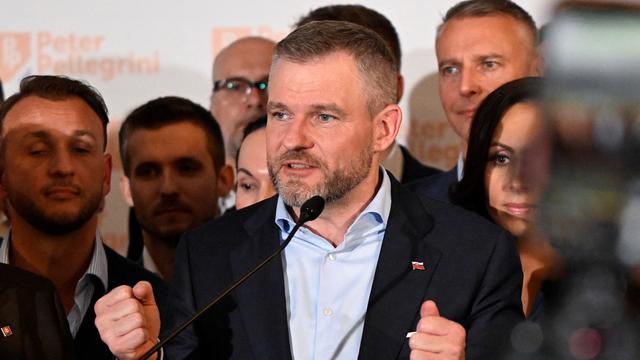 Le candidat slovaque à la présidence Peter Pellegrini s'exprime à son siège le jour de l'annonce des résultats de l'élection présidentielle du pays, à Bratislava, en Slovaquie, le 7 avril 2024. [reuters - Radovan Stoklasa]