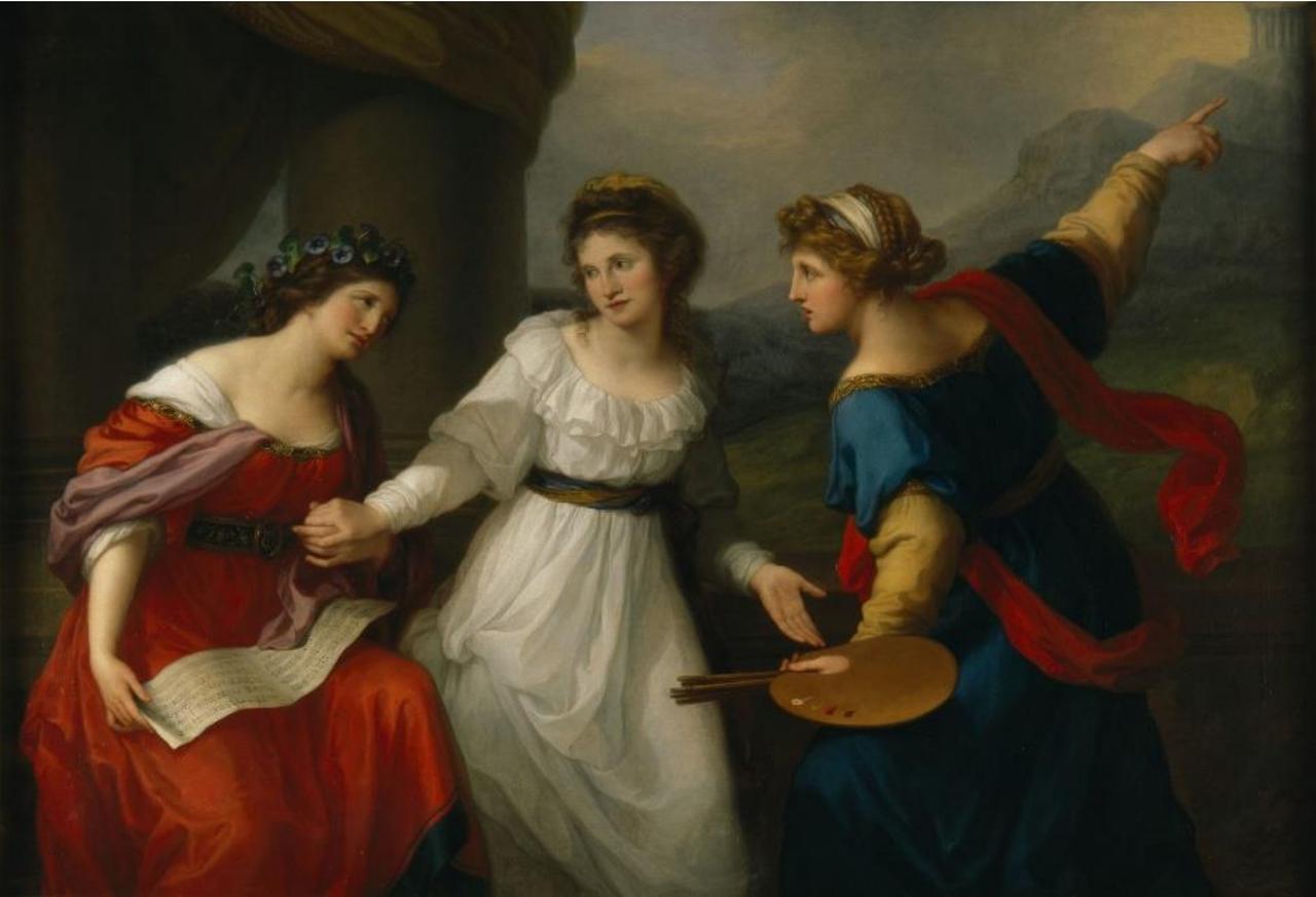 Angelica Kauffman, "Self-portrait at the Crossroads between the Arts of Music and Painting", 1794. [© National Trust Images/John Hammond]