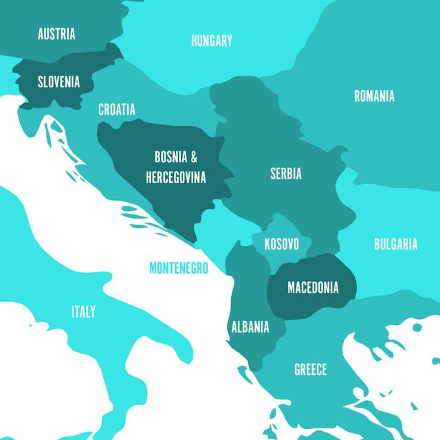 Map de la région des Balkans. [Depositphotos - © Pyty]