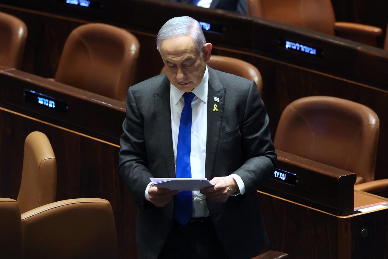 Benjamin Netanyahu a quitté Israël pour une visite "très importante" aux Etats-Unis. [KEYSTONE - ABIR SULTAN]