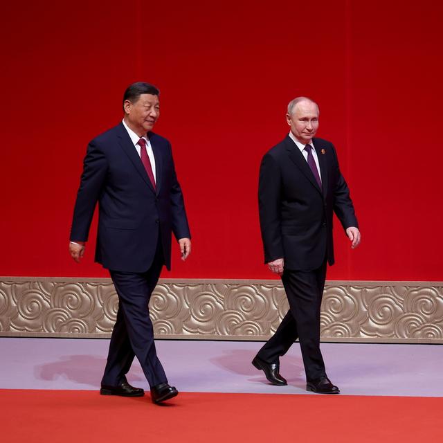 Le président chinois Xi Jinping a reçu son homologue russe Vladimir Poutine à Pékin. [Keystone - Alexander Ryumin - EPA - Sputnik - Kremlin Pool]