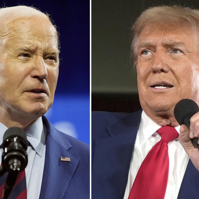 Joe Biden et Donald Trump devraient débattre à deux reprises avant l'élection présidentielle. [Keystone - Alex Brandon/Morry Gash - AP Photo]