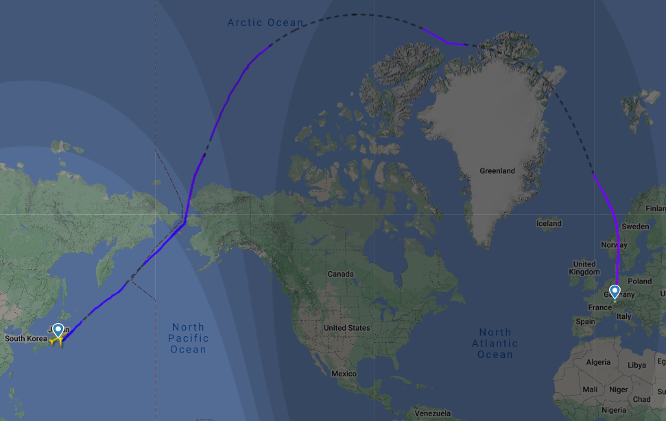 Le tracé du vol Tokyo-Zurich de Swiss du 3 novembre 2024 via le Grand Nord a duré 13h52. [DR - Flightradar24]