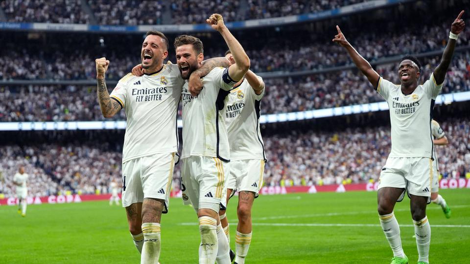 Joselu (à gauche) a été le héros du Real Madrid en inscrivant un doublé. [Pressinphoto/Shutterstock - Imago]