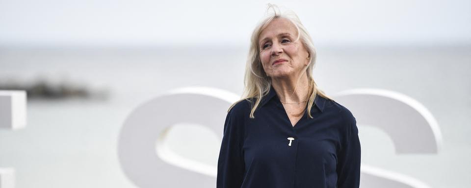 Hélène Vincent en pleine promotion du film "Quand vient l'automne" en Espagne. [AFP - Ander Gillenea]