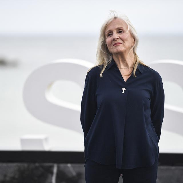 Hélène Vincent en pleine promotion du film "Quand vient l'automne" en Espagne. [AFP - Ander Gillenea]